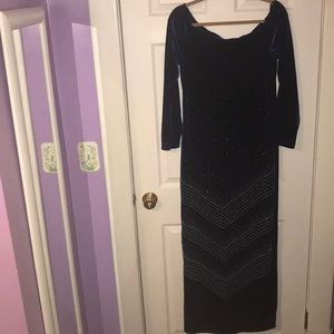 Royal blue off the shoulder dress